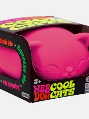 Needoh Neon Pink Cool Cats Squeeze Toy